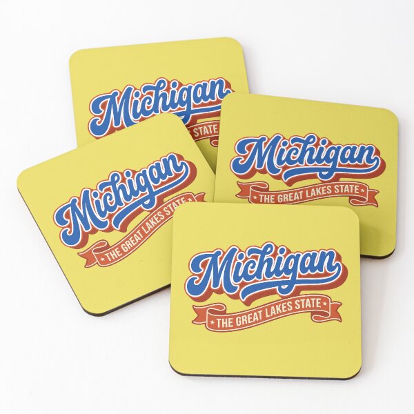 Item preview, Retro Michigan The Great Lakes State Baseball Script designed and sold by Cozy-Old-Pub.