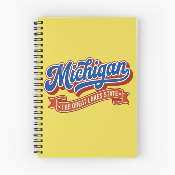 Item preview, Retro Michigan The Great Lakes State Baseball Script designed and sold by Cozy-Old-Pub.