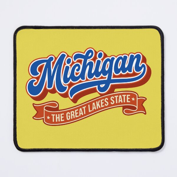 Item preview, Retro Michigan The Great Lakes State Baseball Script designed and sold by Cozy-Old-Pub.