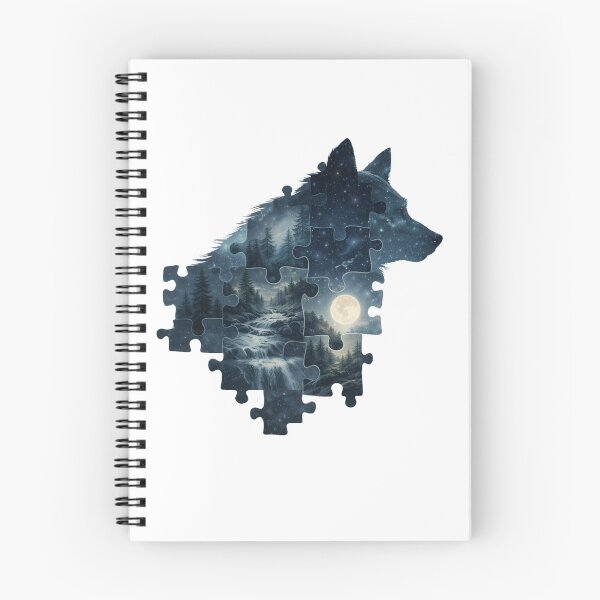 Item preview, Moonlit Forest Wolf Puzzle – Cosmic Night Nature Wolf Silhouette designed and sold by GeoWild Designs.