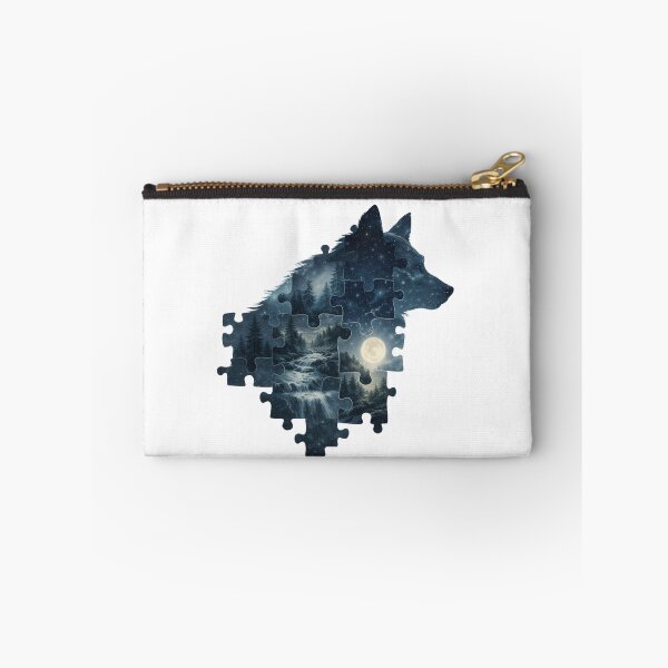 Item preview, Moonlit Forest Wolf Puzzle – Cosmic Night Nature Wolf Silhouette designed and sold by GeoWild Designs.