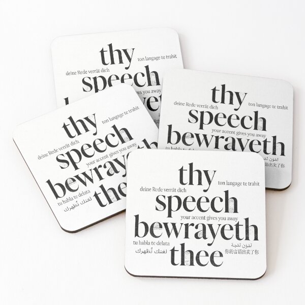 Item preview, Thy Speech Bewrayeth Thee - Multilingual Typographic Art designed and sold by MARMANIOUS.