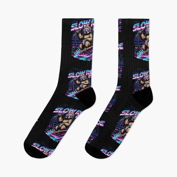 Item preview, Slow Ride Retro Sloth Synthwave Surfing 80s Aesthetic designed and sold by AmazingViews.