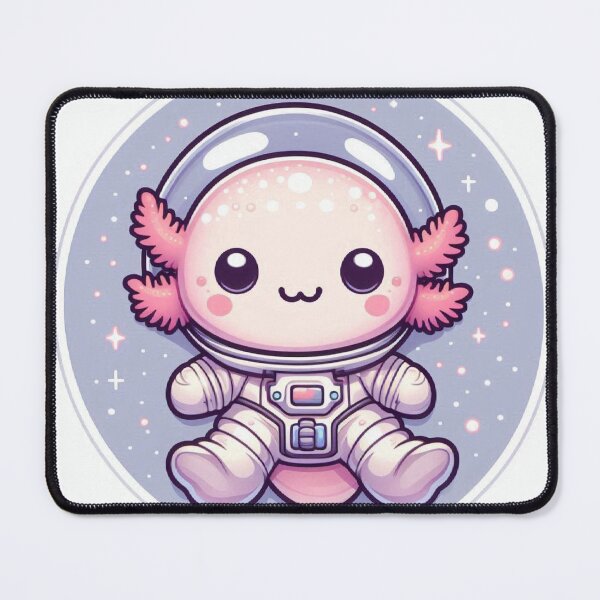 Item preview, Kawaii Axolotl Astronaut – Cute Space Explorer Cartoon designed and sold by Mitaudesign.
