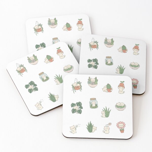 Item preview, Cute Kawaii Plant Cat Sticker Pack - Aesthetic Houseplant Kitty Bundle designed and sold by AliveStyle.