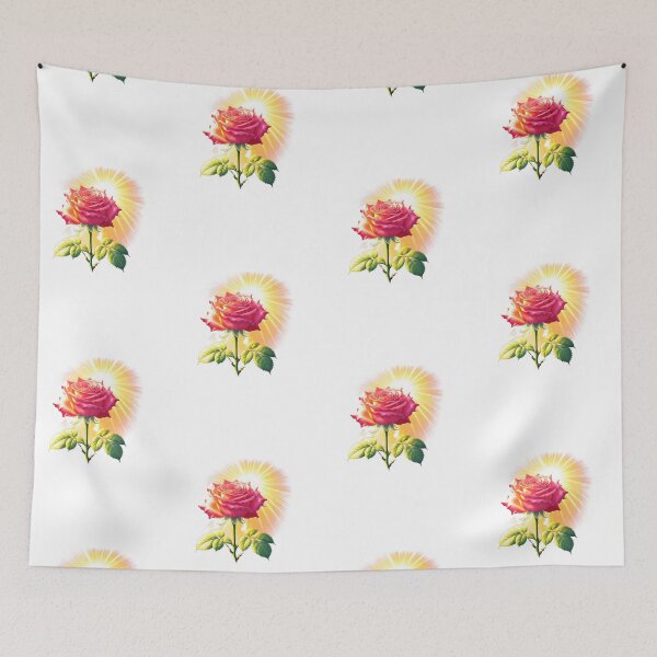 Item preview, Radiant Pink Rose with Sunlight – Floral Art designed and sold by Joyfulfabric.