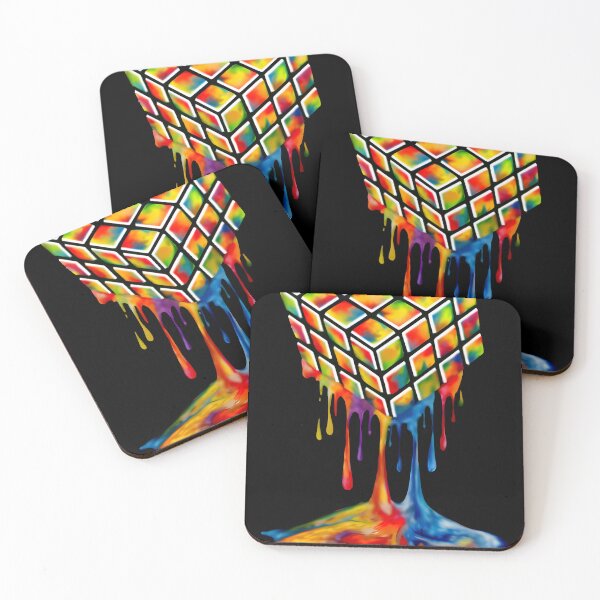 Item preview, Rubiks Cube paint drip, Nerd artwork designed and sold by LeedsArtStudio.