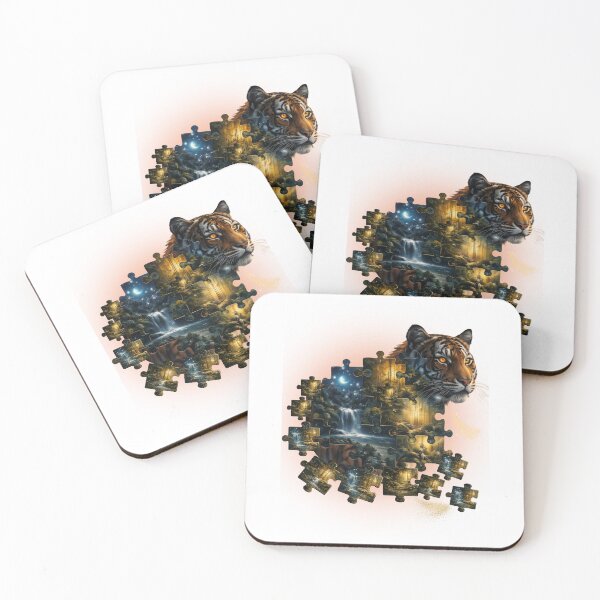 Item preview, Mystical Tiger Puzzle – Moonlit Jungle Wildlife Spirit designed and sold by GeoWild Designs.