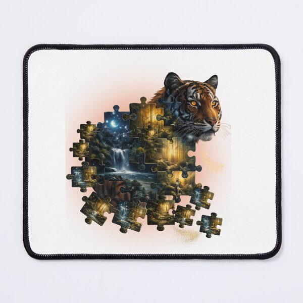 Item preview, Mystical Tiger Puzzle – Moonlit Jungle Wildlife Spirit designed and sold by GeoWild Designs.