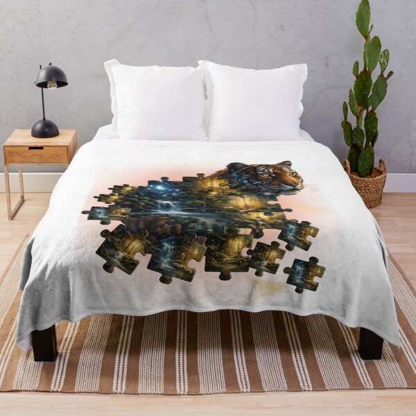 Item preview, Mystical Tiger Puzzle – Moonlit Jungle Wildlife Spirit designed and sold by GeoWild Designs.