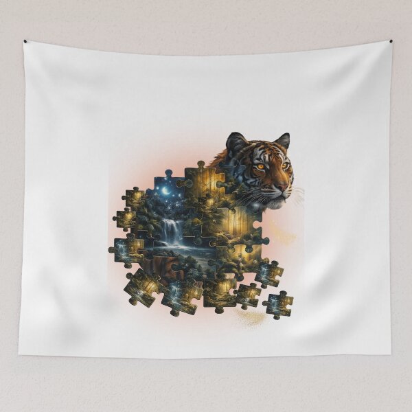 Item preview, Mystical Tiger Puzzle – Moonlit Jungle Wildlife Spirit designed and sold by GeoWild Designs.