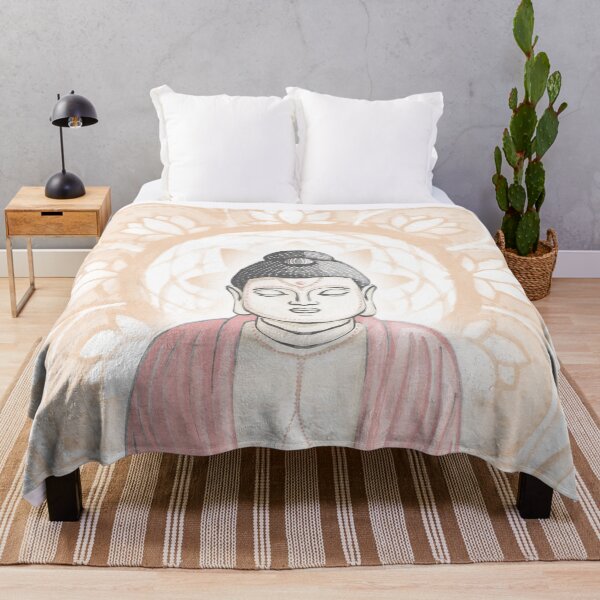 Item preview, Buddha Padma Watercolor - Dove Slate Rose - Melon Halo designed and sold by Irene Estelle.