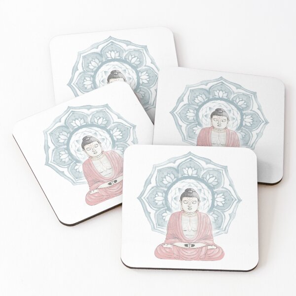 Item preview, Buddha Padma Watercolor - Dove Slate Rose - Peacock Halo designed and sold by Irene Estelle.