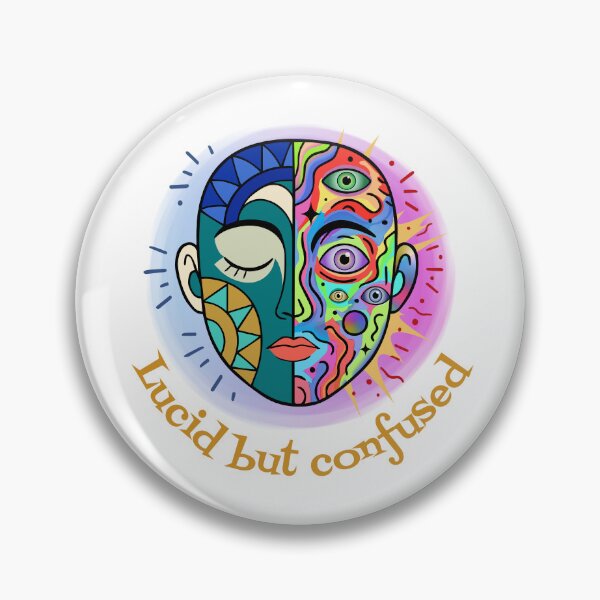 Item preview, Lucid but Confused Psychedelic Surreal Face Art designed and sold by Lily's World.