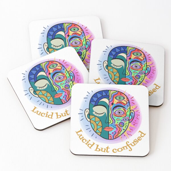 Item preview, Lucid but Confused Psychedelic Surreal Face Art designed and sold by Lily's World.