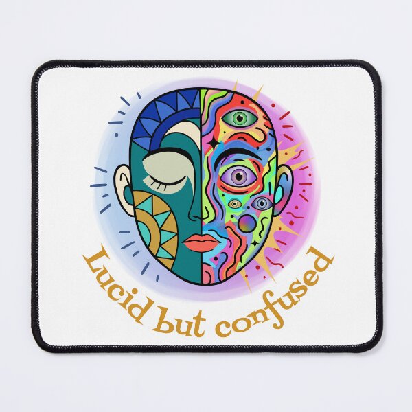 Item preview, Lucid but Confused Psychedelic Surreal Face Art designed and sold by Lily's World.