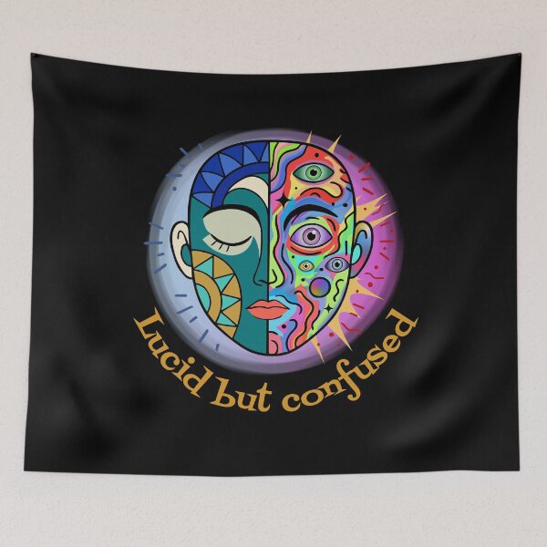 Item preview, Lucid but Confused Psychedelic Surreal Face Art designed and sold by Lily's World.