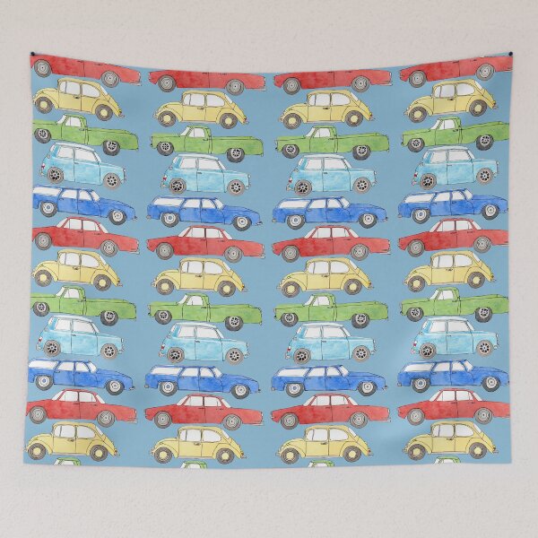 Item preview, Daily Drivers on Blue designed and sold by DogwoodDesign.