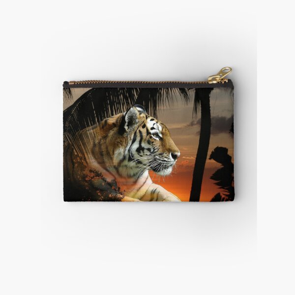 Artikelvorschau, Tropischer Tiger im orangefarbenen Sonnenuntergang entworfen und verkauft von MoodyMuseArt.