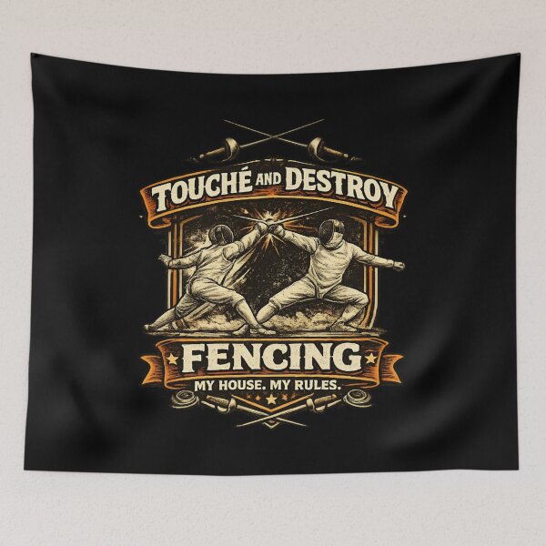 Item preview, Touché and Destroy Fencing Vintage – Funny Fencer  designed and sold by SidTastic .