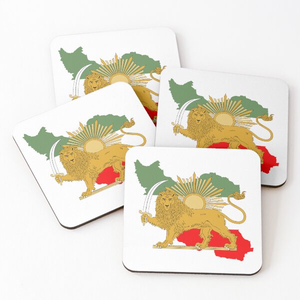 Item preview, Iran Persia map & flag - Shir o Khorshid - Lion and Sun designed and sold by Farzad Designs.