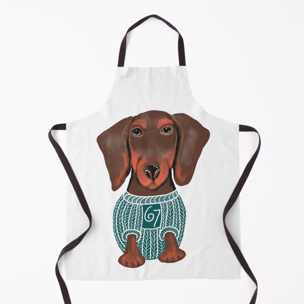 Item preview, Dachshund wearing a 6 7 jumper designed and sold by MeadowsAndInk.
