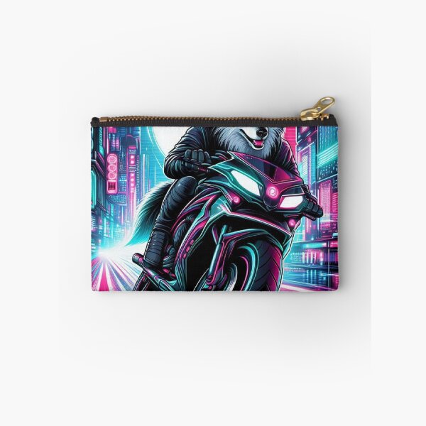 Item preview, Cyberpunk Wolf Rider – Neon Futuristic Motorcycle designed and sold by Mitaudesign.