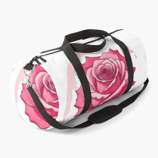 Item preview, Stylized Pink Rose with Bud – Floral Art designed and sold by Joyfulfabric.