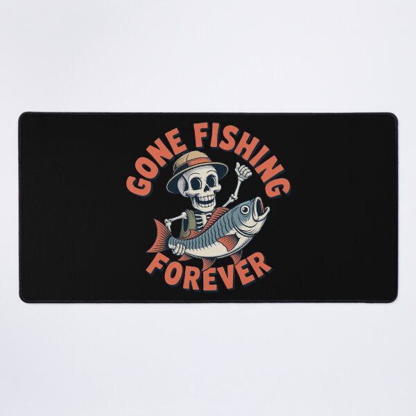 Item preview, Gone Fishing Forever – Funny Skeleton Fisherman Dark Humor T-Shirt designed and sold by HubCreates.