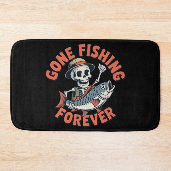 Item preview, Gone Fishing Forever – Funny Skeleton Fisherman Dark Humor T-Shirt designed and sold by HubCreates.