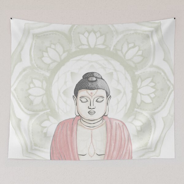 Item preview, Buddha Padma Watercolor - Dove Slate Rose - Tea Halo designed and sold by Irene Estelle.