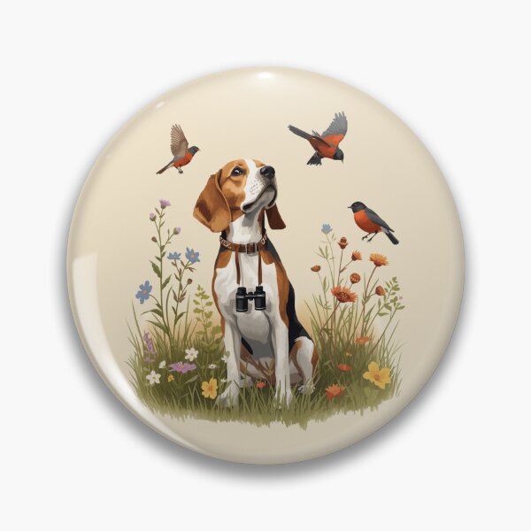 Item preview, Birdwatching Beagle in Wildflower Meadow – Nature Lover Dog Watching Birds designed and sold by Willow & Ink.