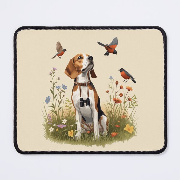 Item preview, Birdwatching Beagle in Wildflower Meadow – Nature Lover Dog Watching Birds designed and sold by Willow & Ink.