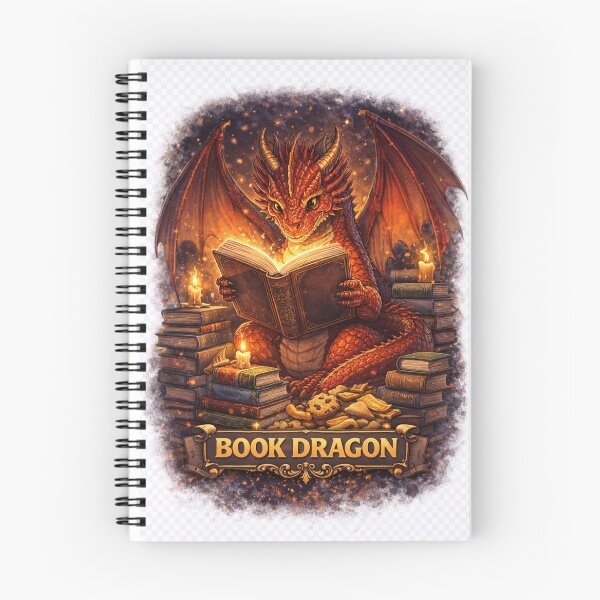Item preview, Book Dragon – Cute Reading Dragon Fantasy Book Lover Design designed and sold by CSOApparels.