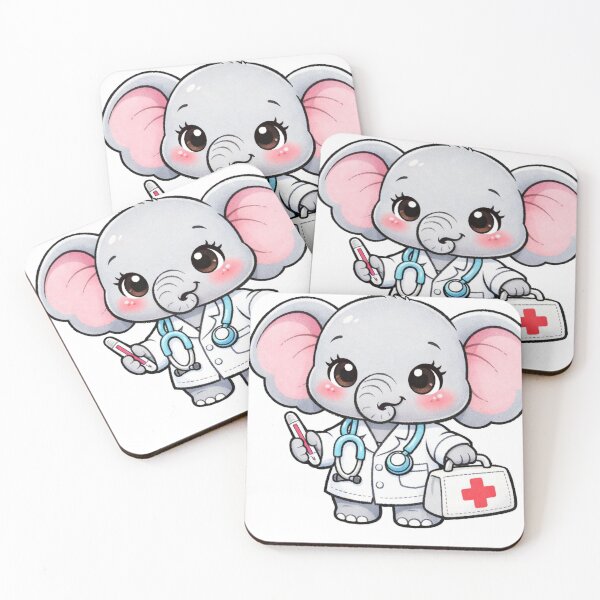 Item preview, Cute Baby Elephant Doctor Pediatrician Medical Art designed and sold by LegatoDesigne.