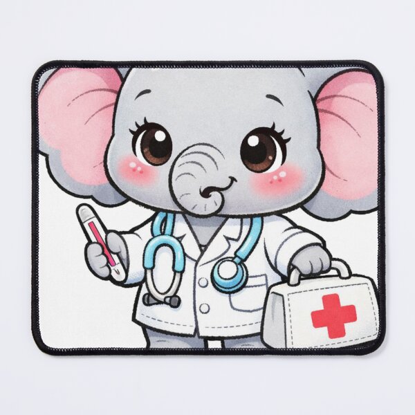 Item preview, Cute Baby Elephant Doctor Pediatrician Medical Art designed and sold by LegatoDesigne.