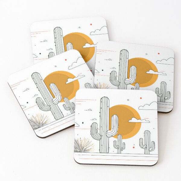 Item preview, Desert landscape with cacti and sun designed and sold by anytka.