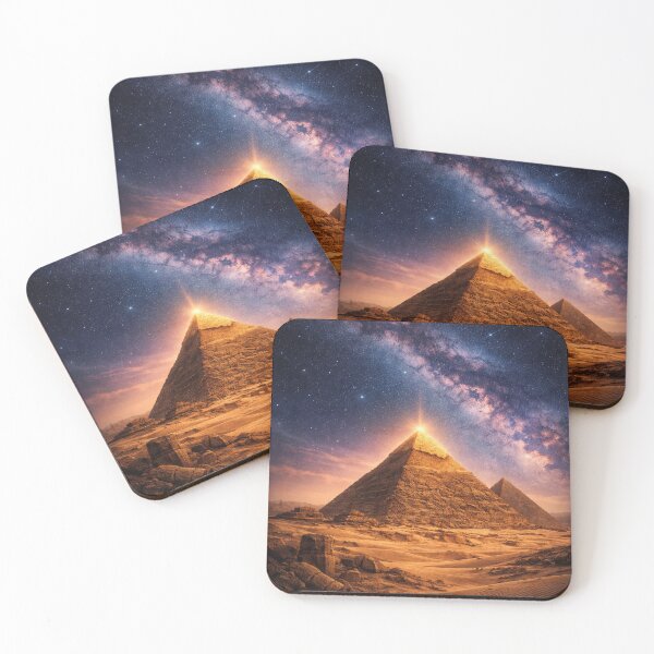 Item preview, Great Pyramids of Giza Under the Milky Way – Ancient Egypt Cosmic Art designed and sold by Queen Cleopatra.