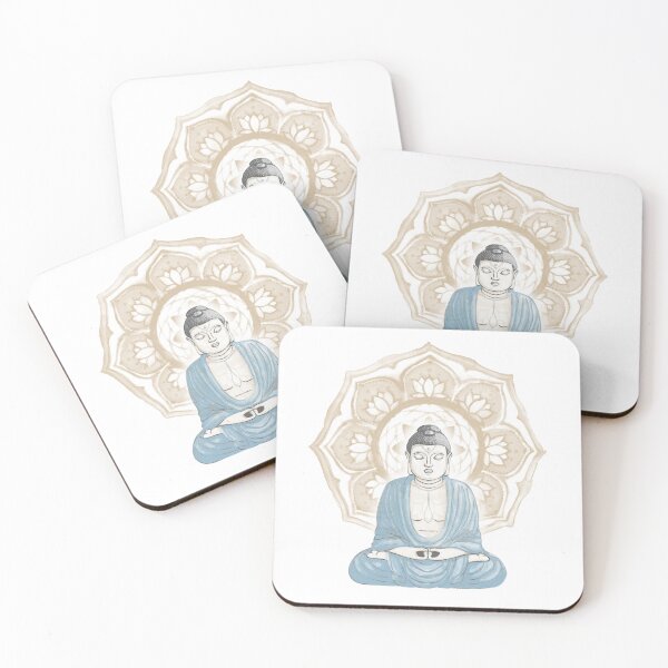Item preview, Buddha Padma Watercolor - Dove Slate Sky - Fawn Halo designed and sold by Irene Estelle.