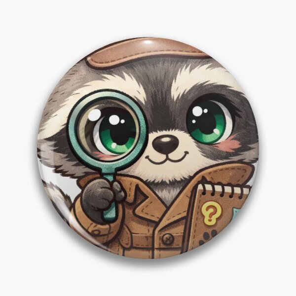 Item preview, ute Baby Raccoon Detective Mystery Solver Art designed and sold by LegatoDesigne.
