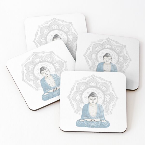 Item preview, Buddha Padma Watercolor - Dove Slate Sky - Fog Halo designed and sold by Irene Estelle.