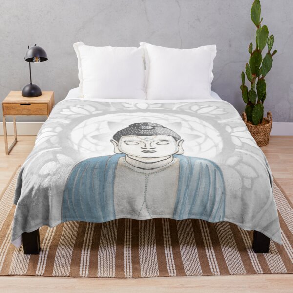 Item preview, Buddha Padma Watercolor - Dove Slate Sky - Fog Halo designed and sold by Irene Estelle.