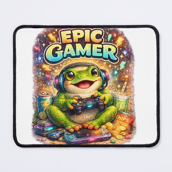 Item preview, Epic Gamer Frog – Cute Gaming Frog with Controller designed and sold by CSOApparels.