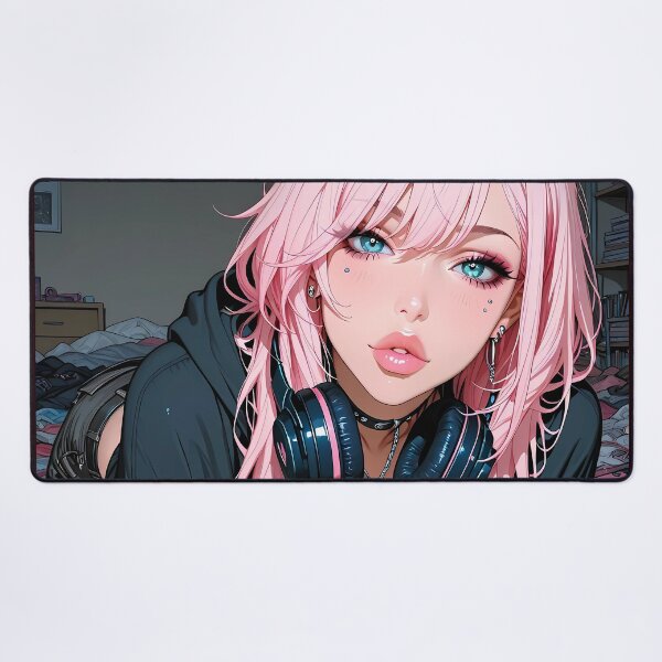 Item preview, RIPLEY: Pink Hair Gamer Girl Gaming Setup Poster designed and sold by BorgSpareParts.