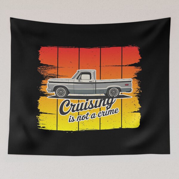 Item preview, Cruising Is Not a Crime – Vintage Pickup Truck Sunset Retro Design designed and sold by ArcticFoxStudio.