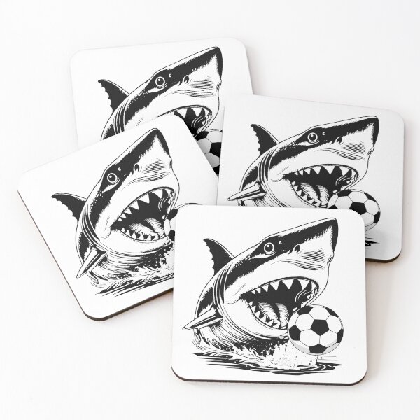 Item preview, Monochrome Shark Soccer Art – Predator Football Illustration designed and sold by PAPIRO SIGLO XXI.