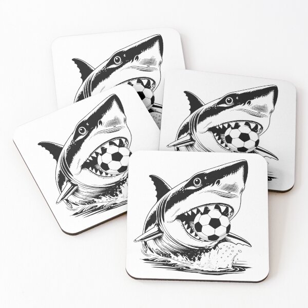 Item preview, Monochrome Shark Soccer Art – Predator Football Illustration designed and sold by PAPIRO SIGLO XXI.