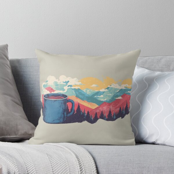 Item preview, Mountains and a blue cup of coffee designed and sold by anytka.