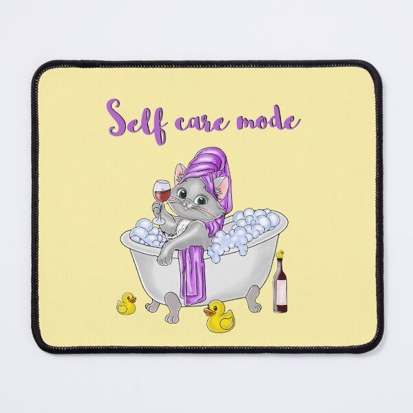 Item preview, Self Care Mode Cat – Relaxing Bath Wine Aesthetic Design designed and sold by BlackCat Vibe.