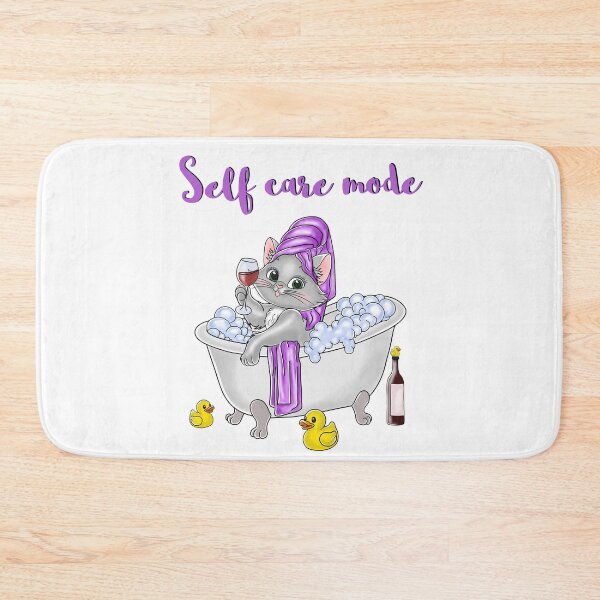 Item preview, Self Care Mode Cat – Relaxing Bath Wine Aesthetic Design designed and sold by BlackCat Vibe.